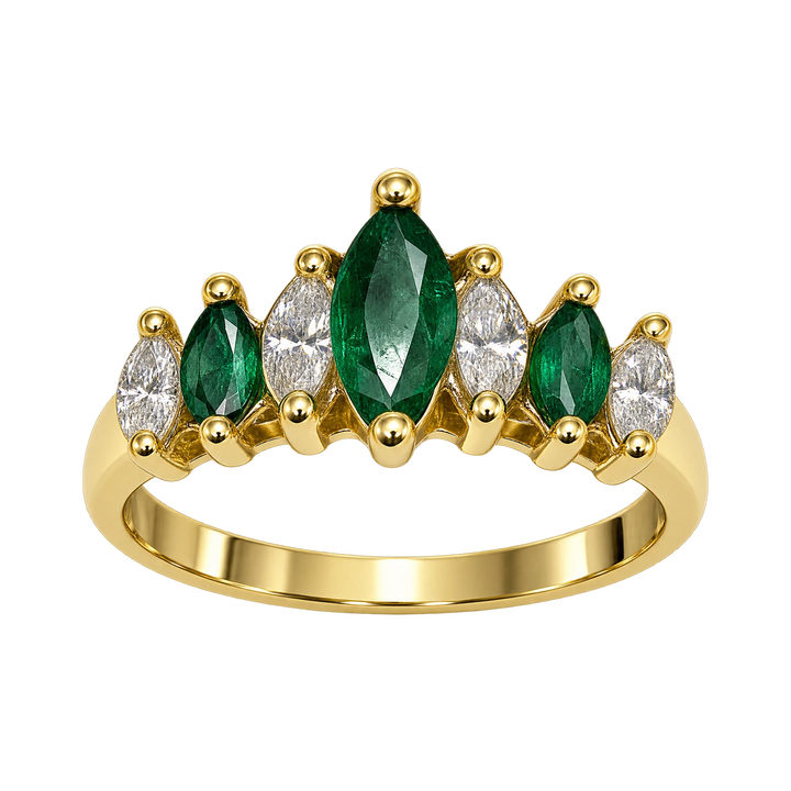 Bague or et émeraudes