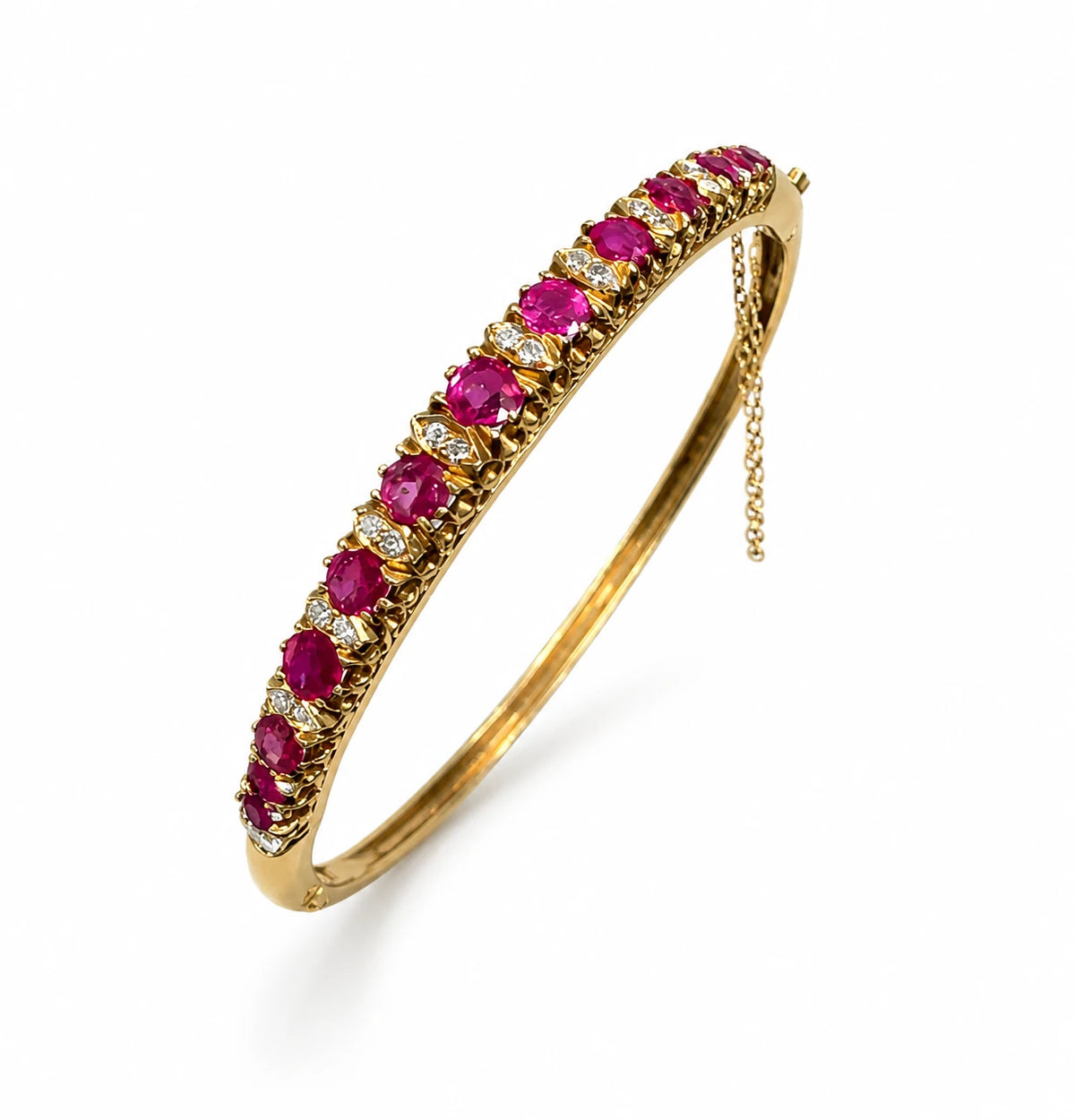 Bracelet or et Saphir rose