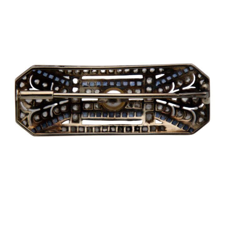 Broche Platine et Perle de culture