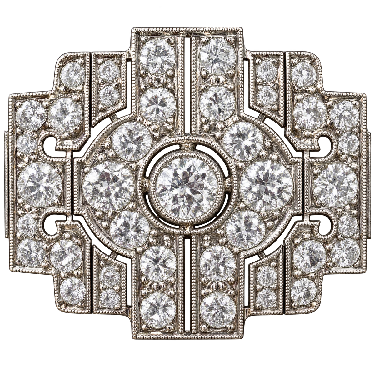 Broche platine et Diamants