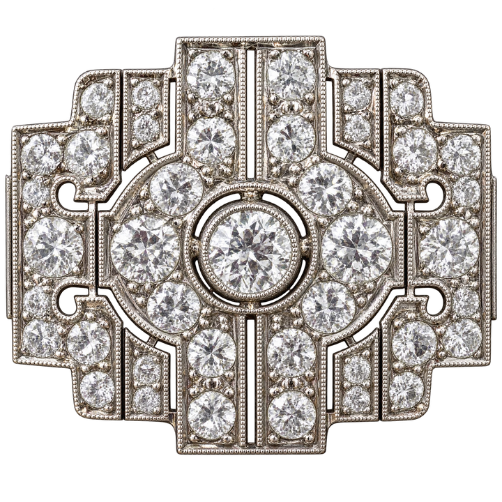 Broche platine et Diamants
