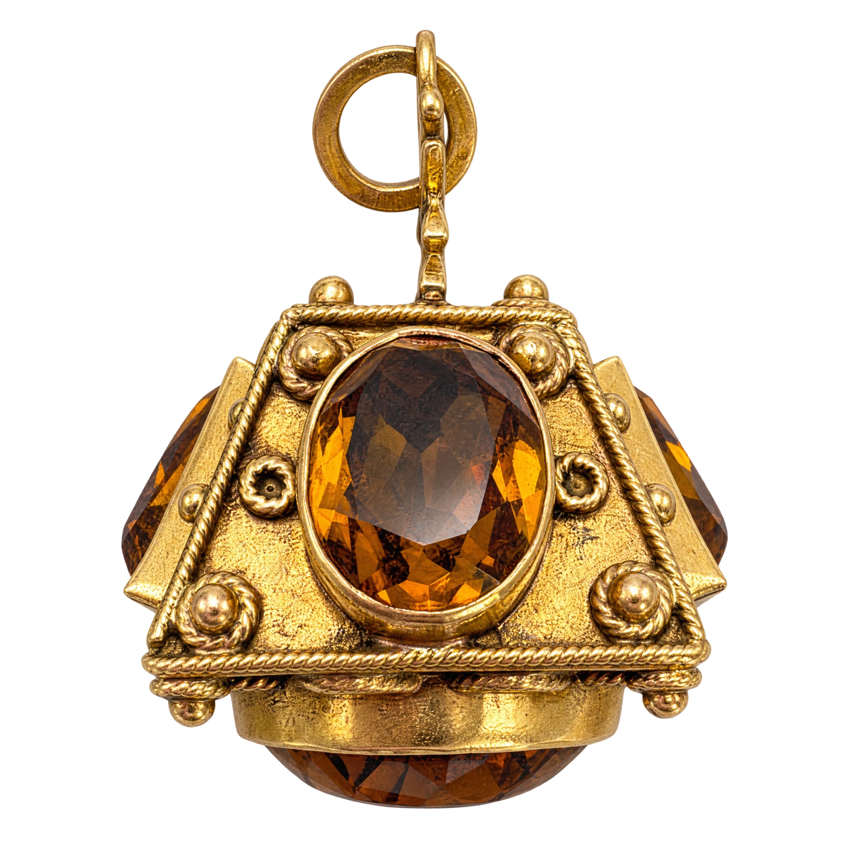 Pendentif or et Citrine