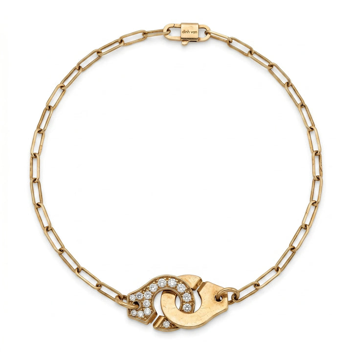 Dinh van Bracelet Menottes Or jaune et Diamant pavage