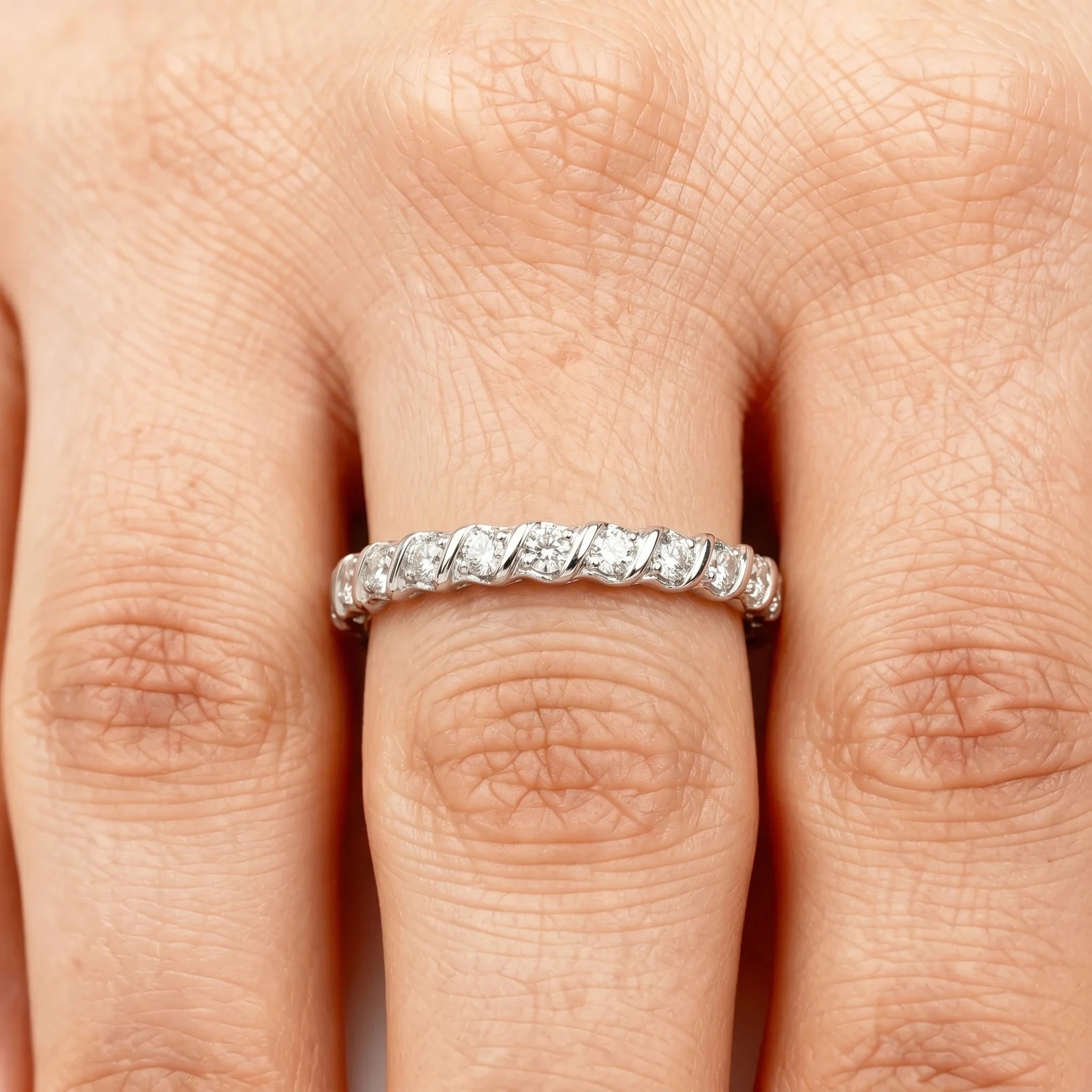 Alliance Or blanc et Diamant