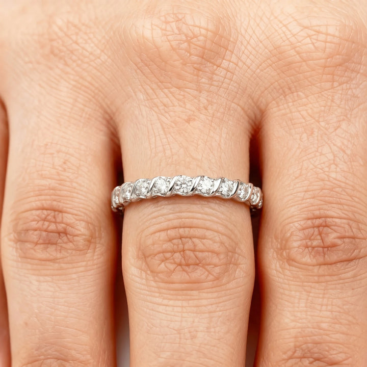 Alliance Or blanc et Diamant