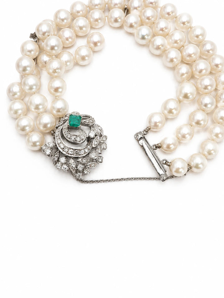 Bracelet Or blanc et Perle de culture