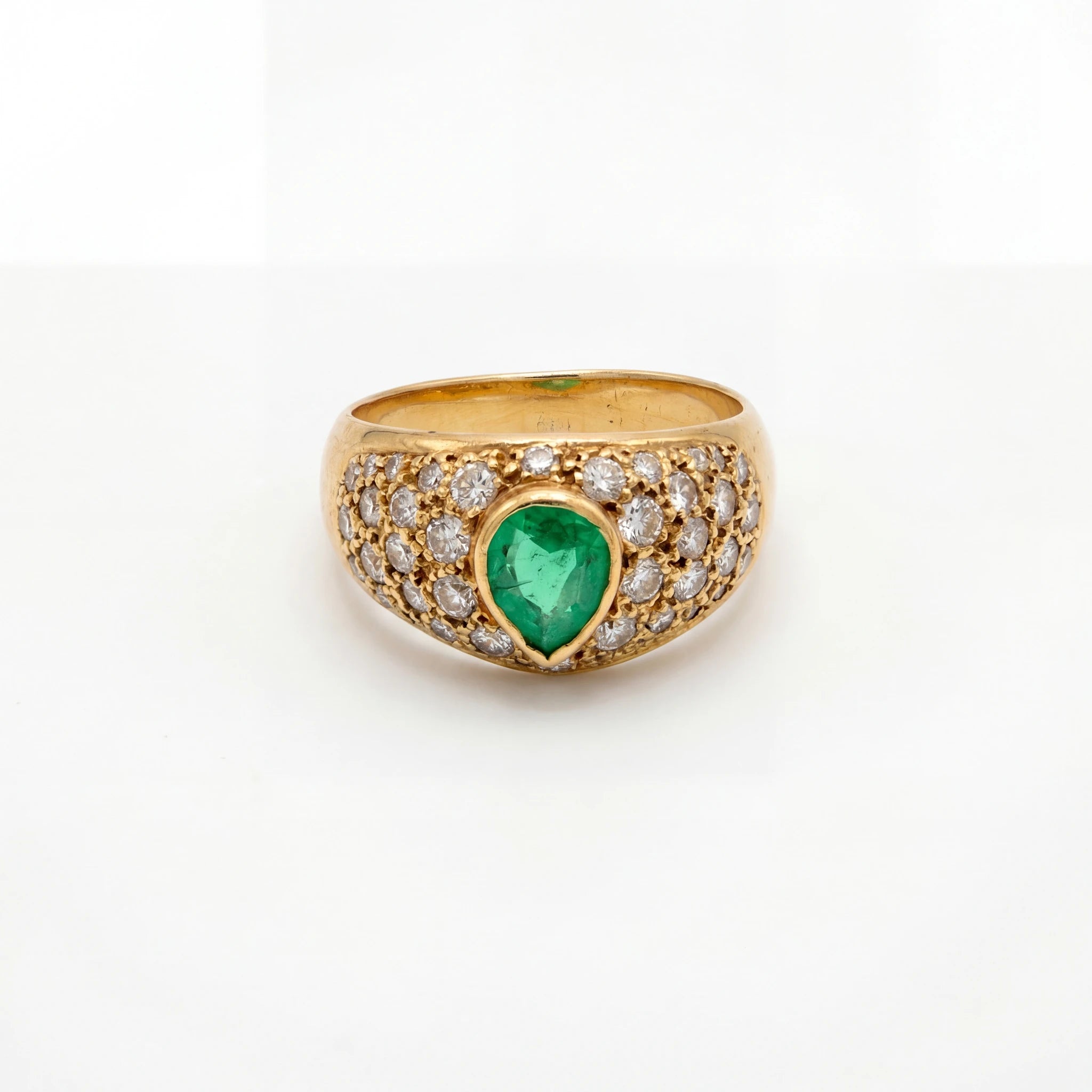 Bague Or jaune et Diamant pavage