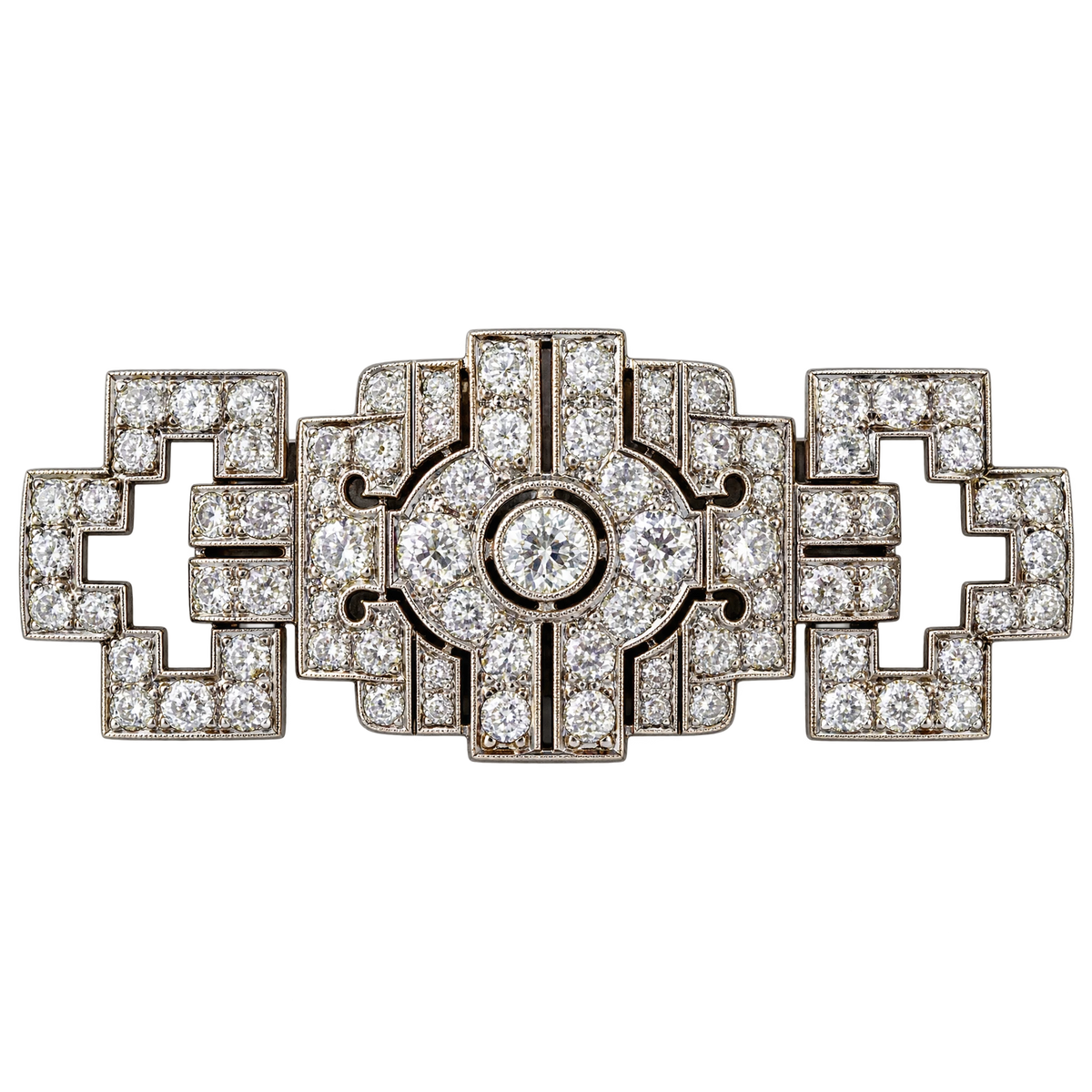 Broche platine et Diamants