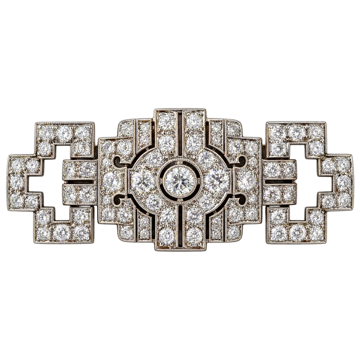 Broche platine et Diamants