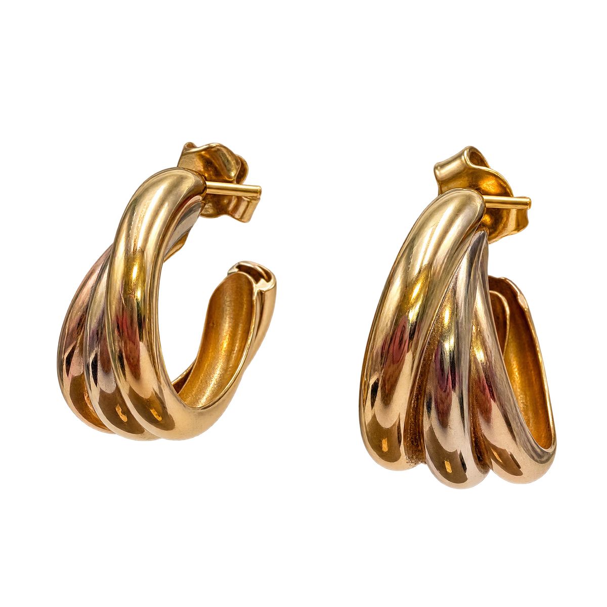Boucles d'oreilles Créoles en 3 ors
