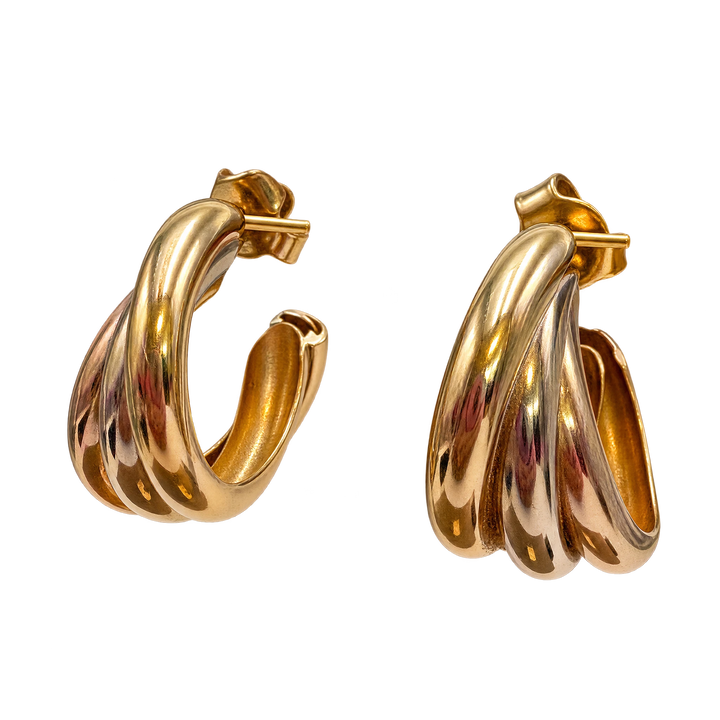 Boucles d'oreilles Créoles en 3 ors