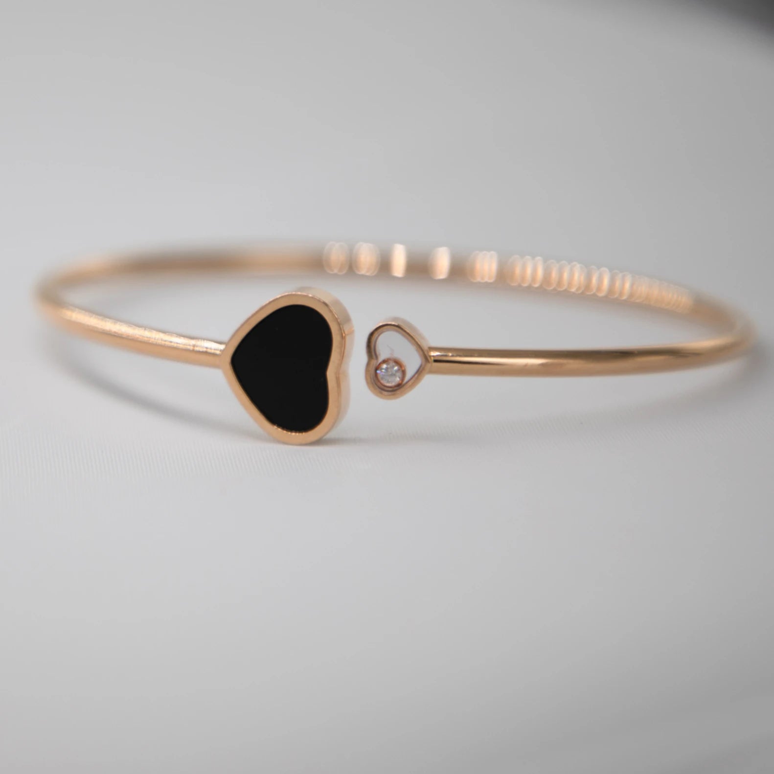 Chopard Bracelet Happy Heart Or jaune et Onyx