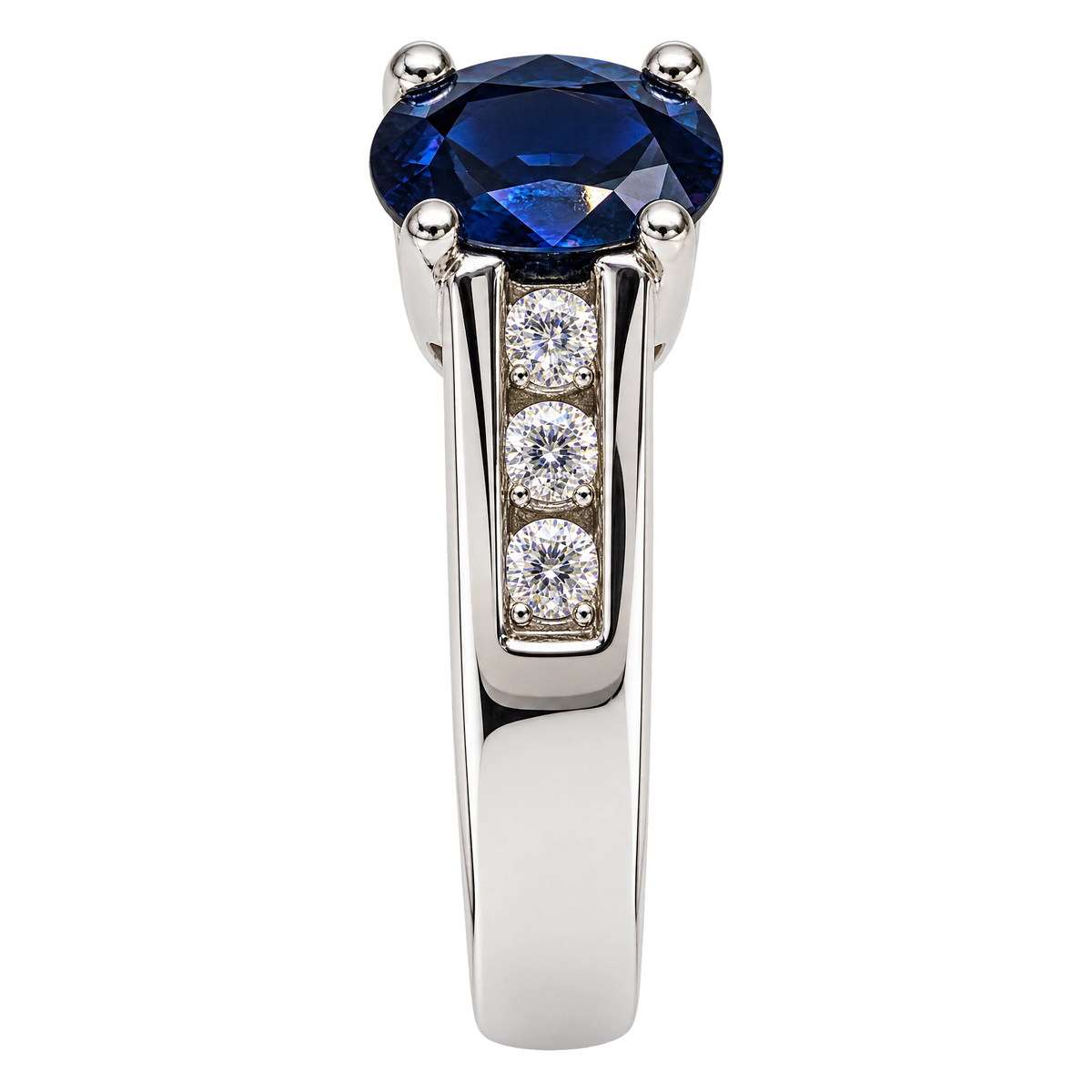 Bague solitaire or et Saphir