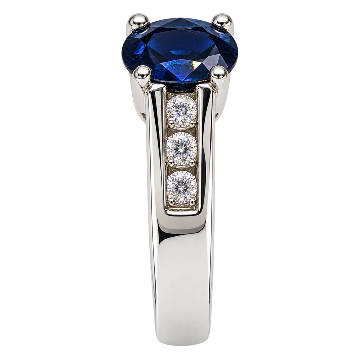 Bague solitaire or et Saphir
