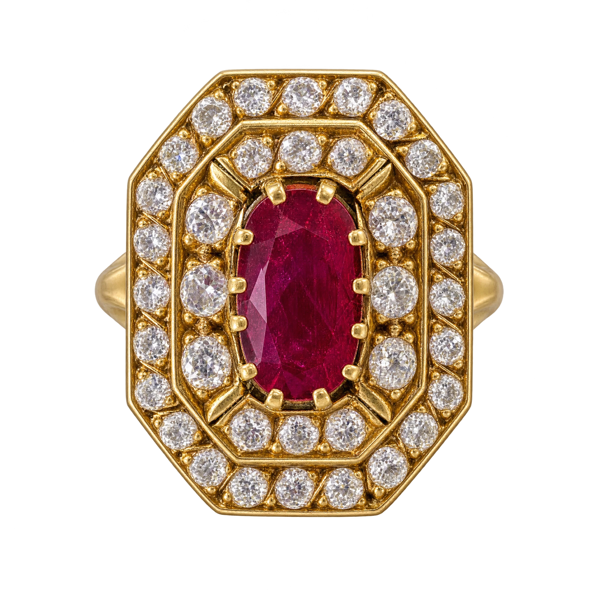 Bague or et Rubis