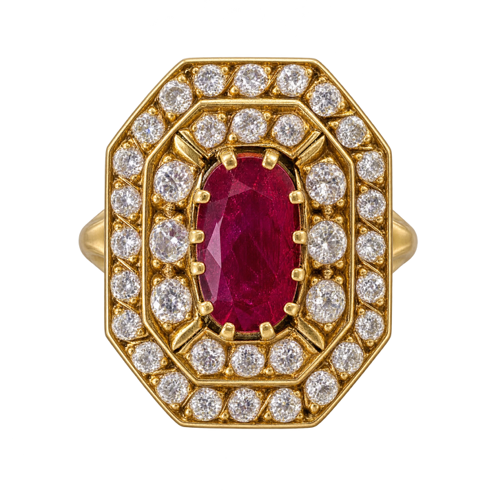 Bague or et Rubis