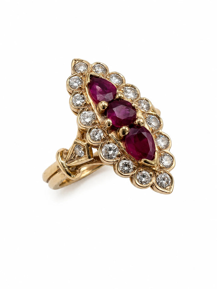 Bague Or jaune et Rubis