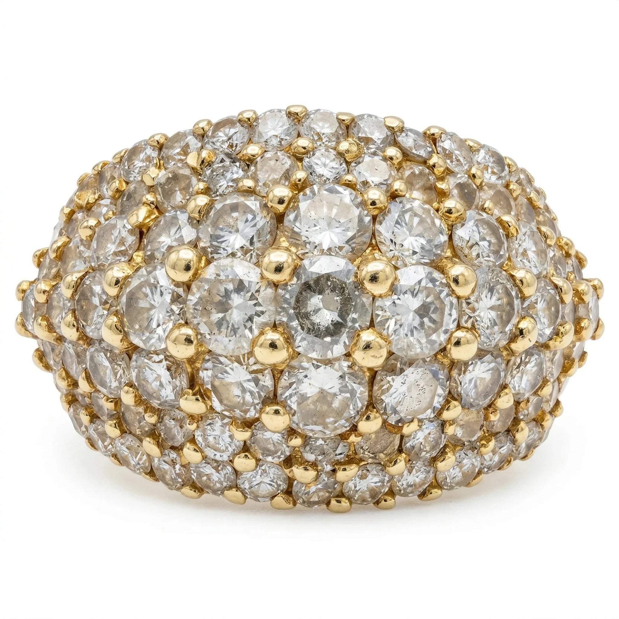 Non signée Bague Or jaune et Diamant pavage