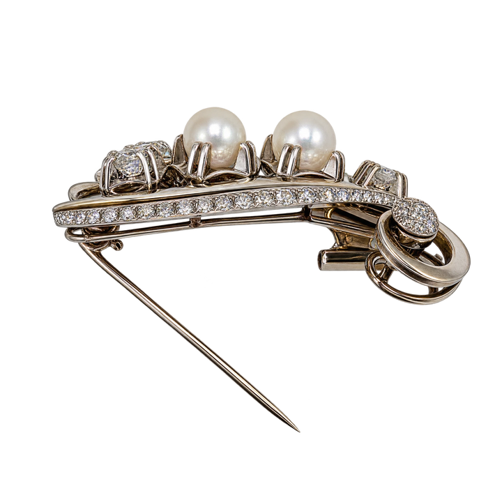 Broche or et Perle