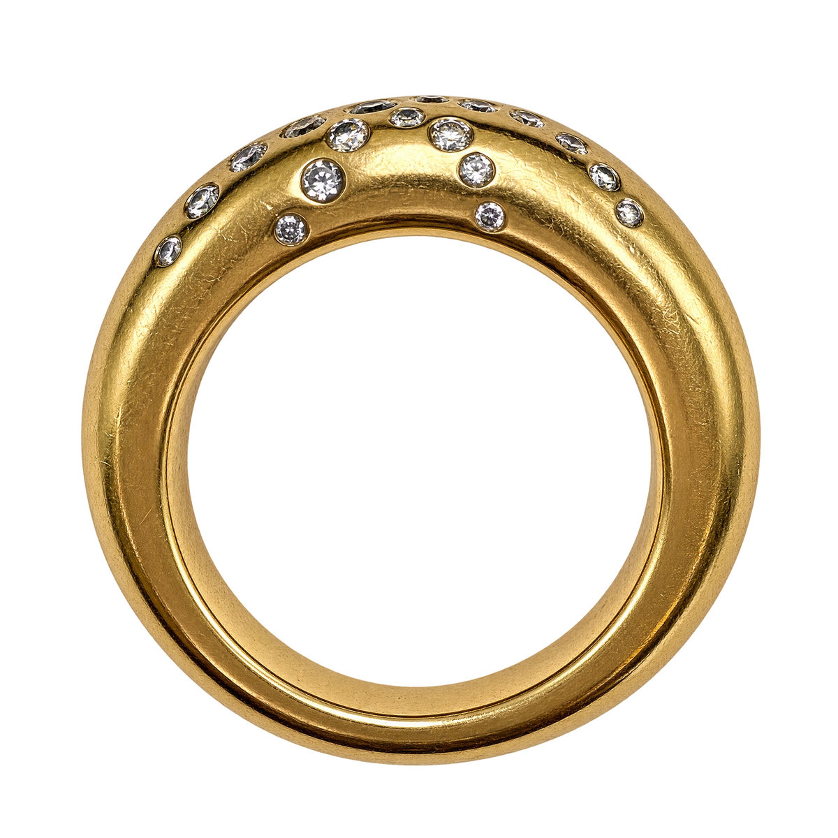 Chaumet Bague Anneau or et Diamant pavage