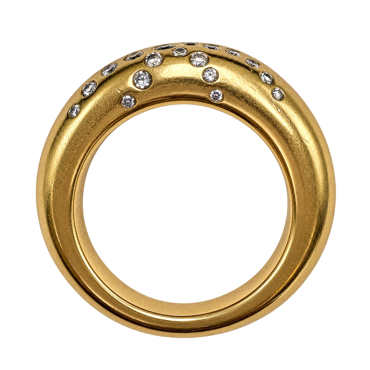 Chaumet Bague Anneau or et Diamant pavage