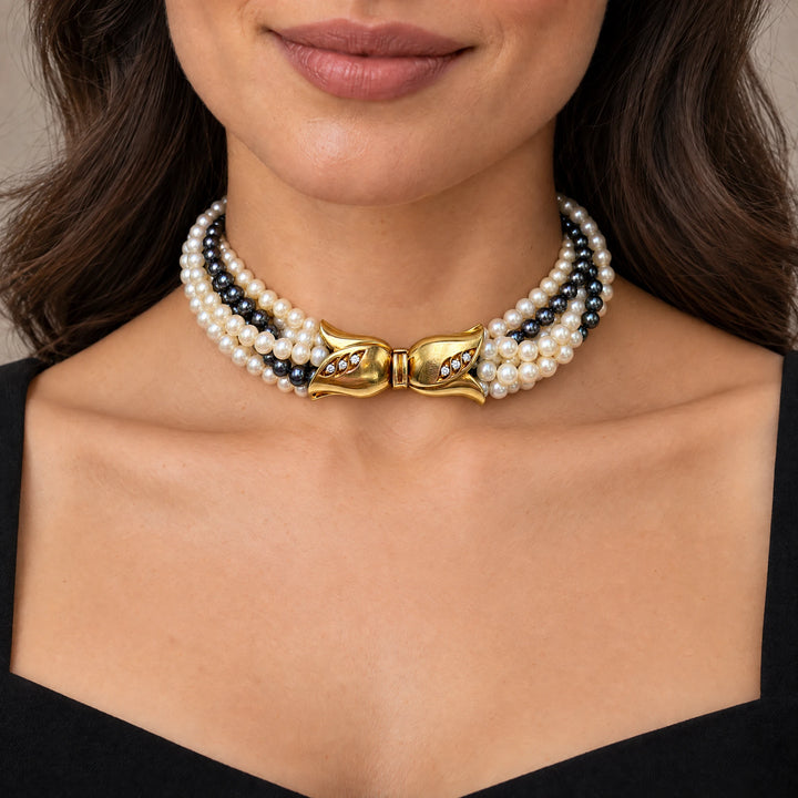 Collier or et Perles