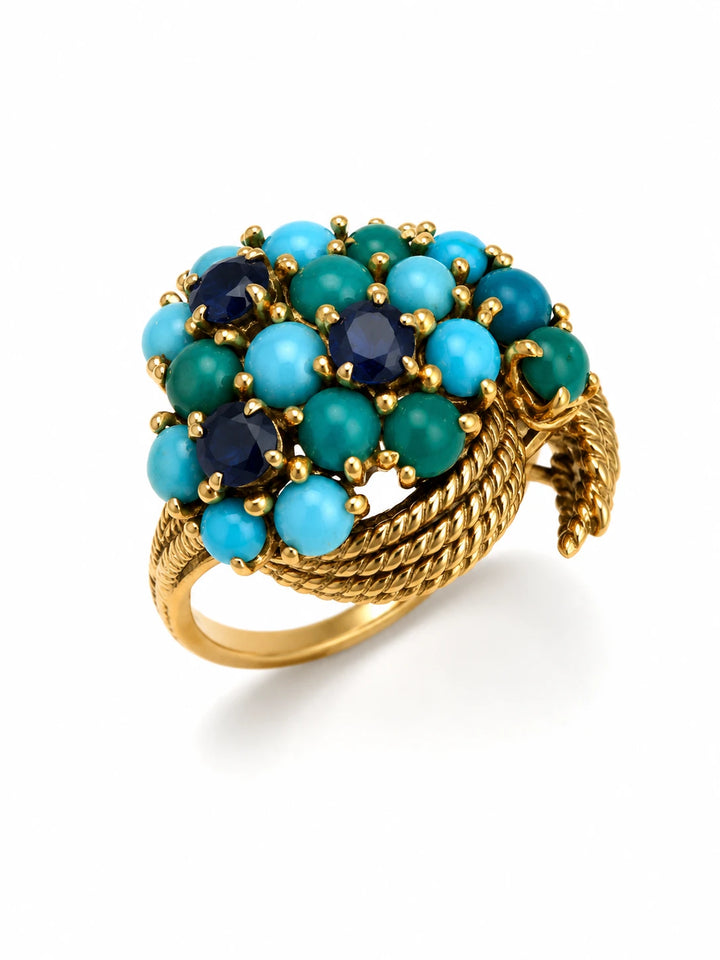 Bague Or jaune et Turquoise