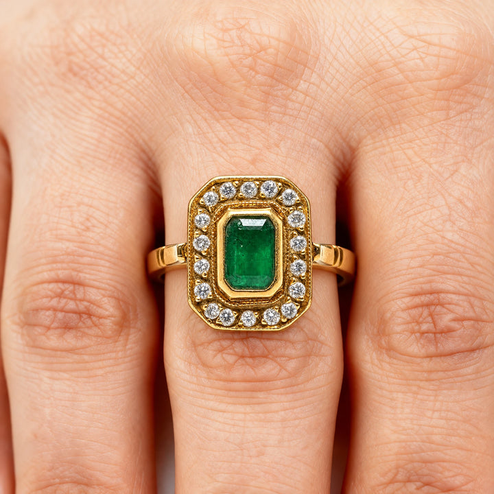 Bague or et Émeraude
