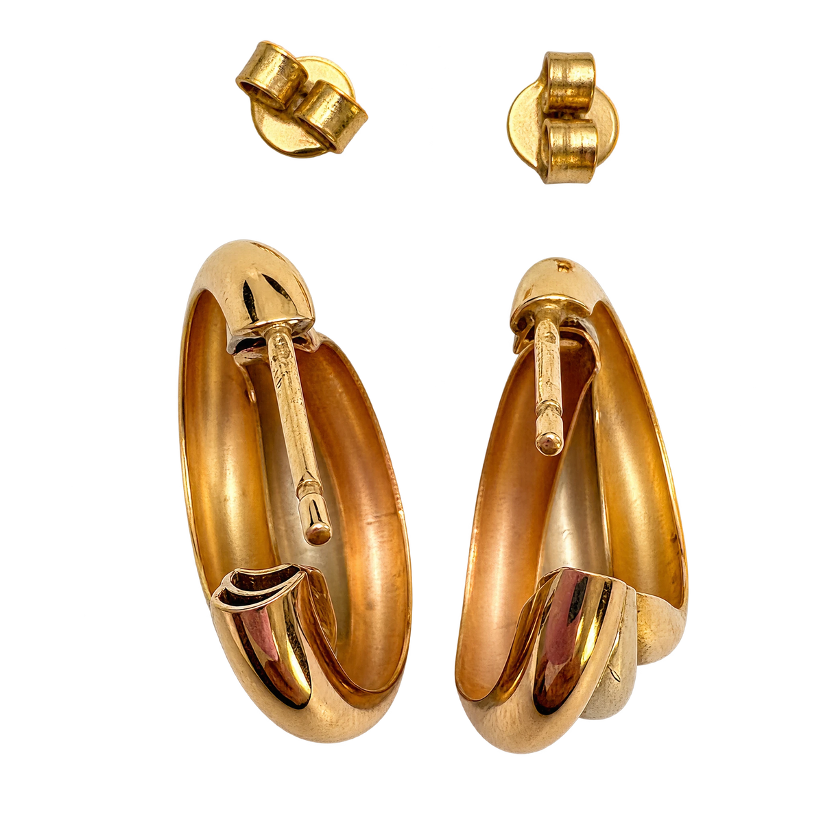 Boucles d'oreilles Créoles en 3 ors