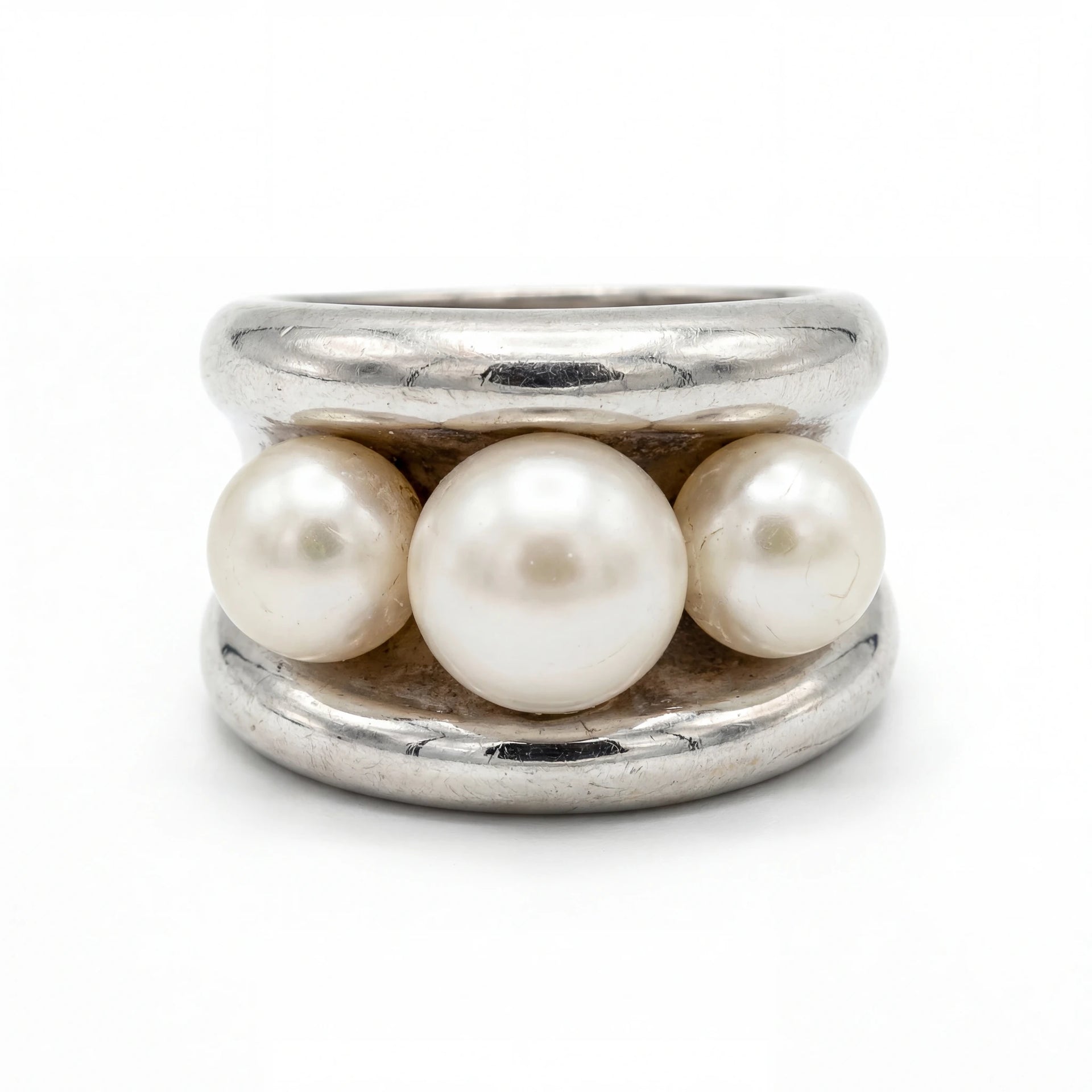 Poiray Bague Fidji Or blanc et Perle de culture