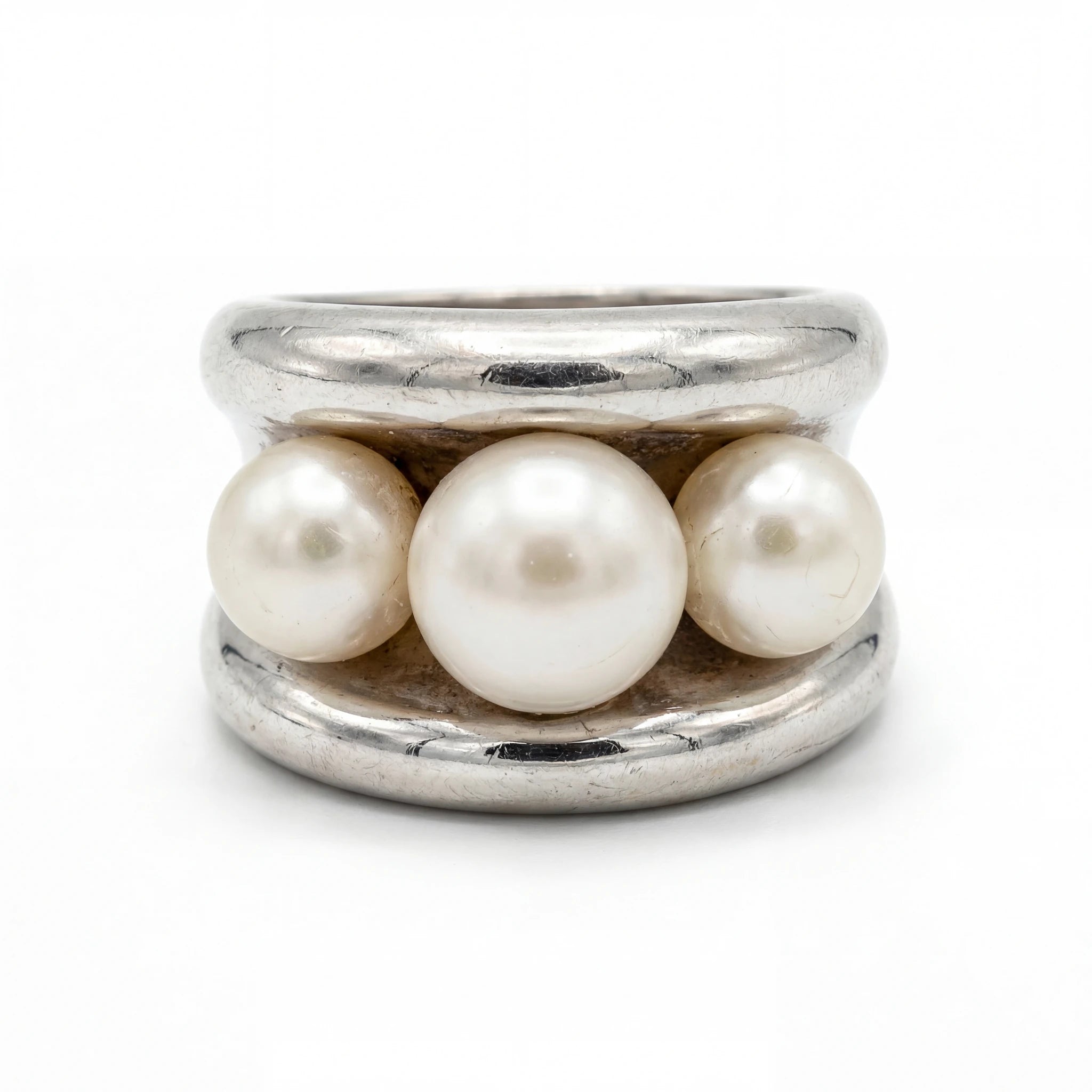 Poiray Bague Fidji Or blanc et Perle de culture