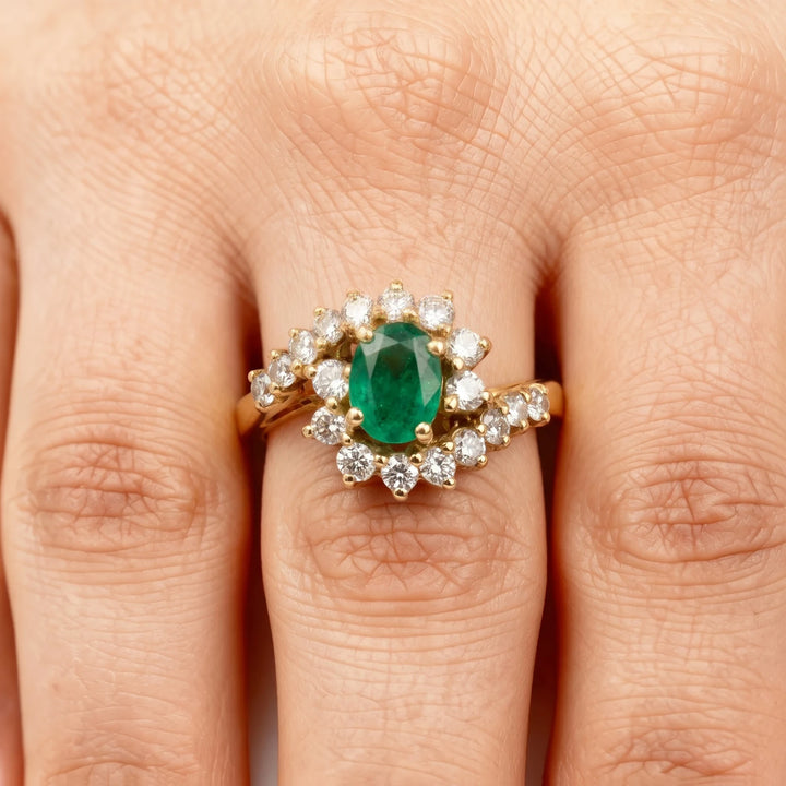 Bague or et Émeraude
