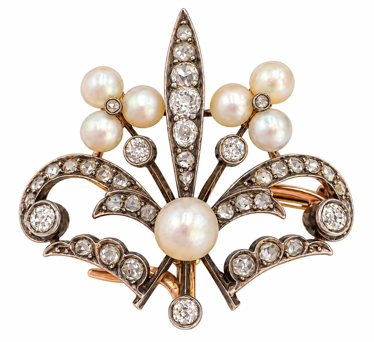 Broche or et Perles