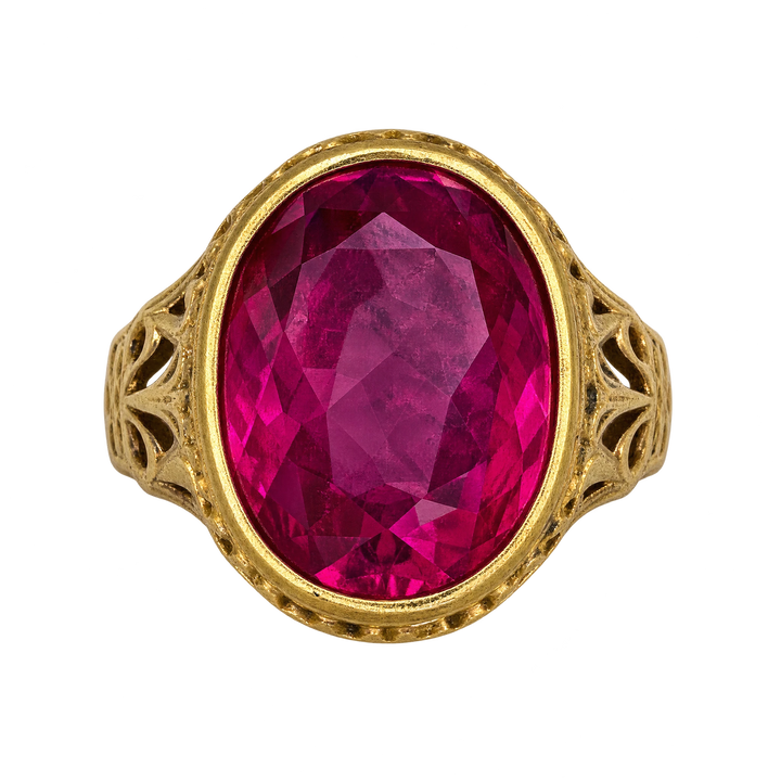 Bague or et Pierre rose