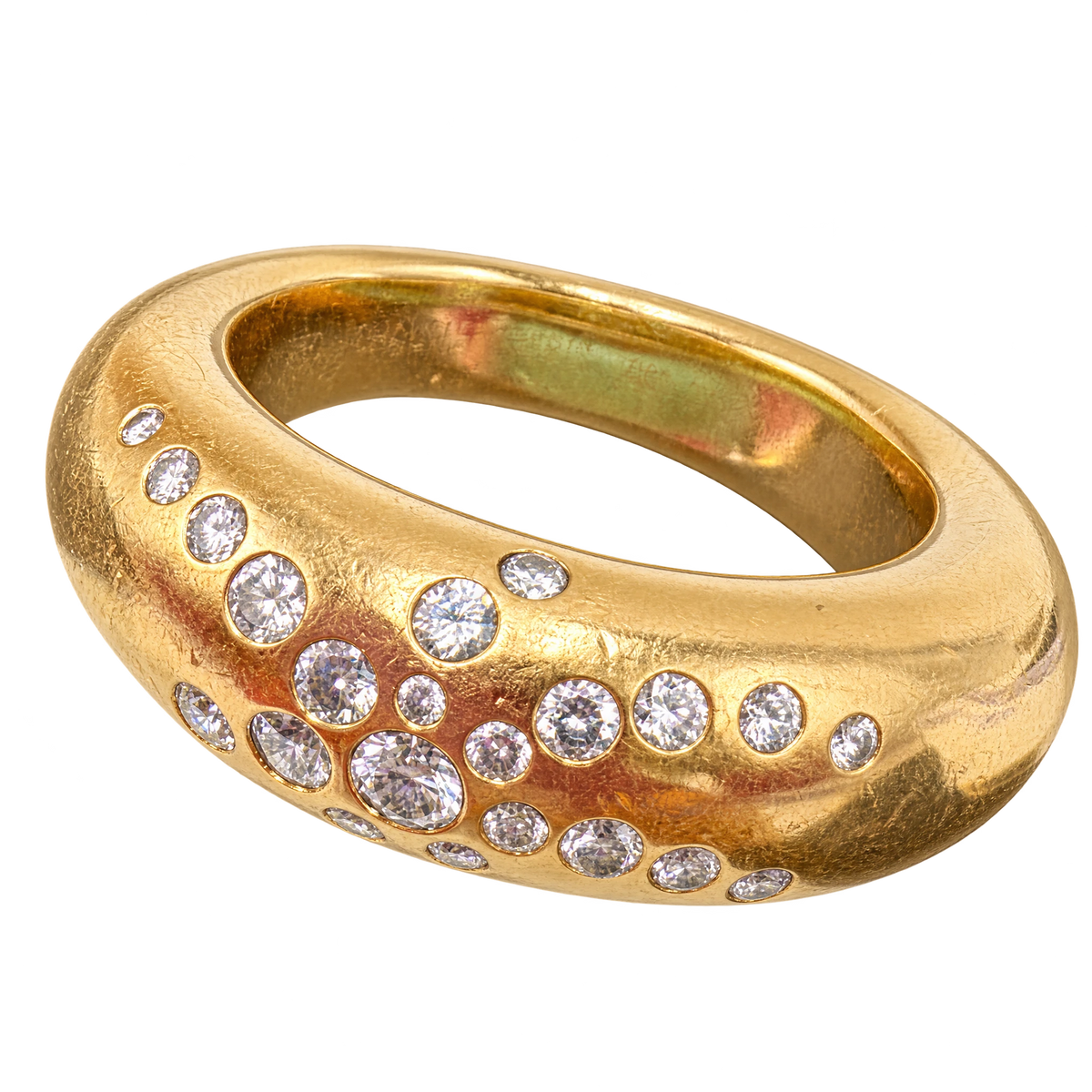 Chaumet Bague Anneau or et Diamant pavage