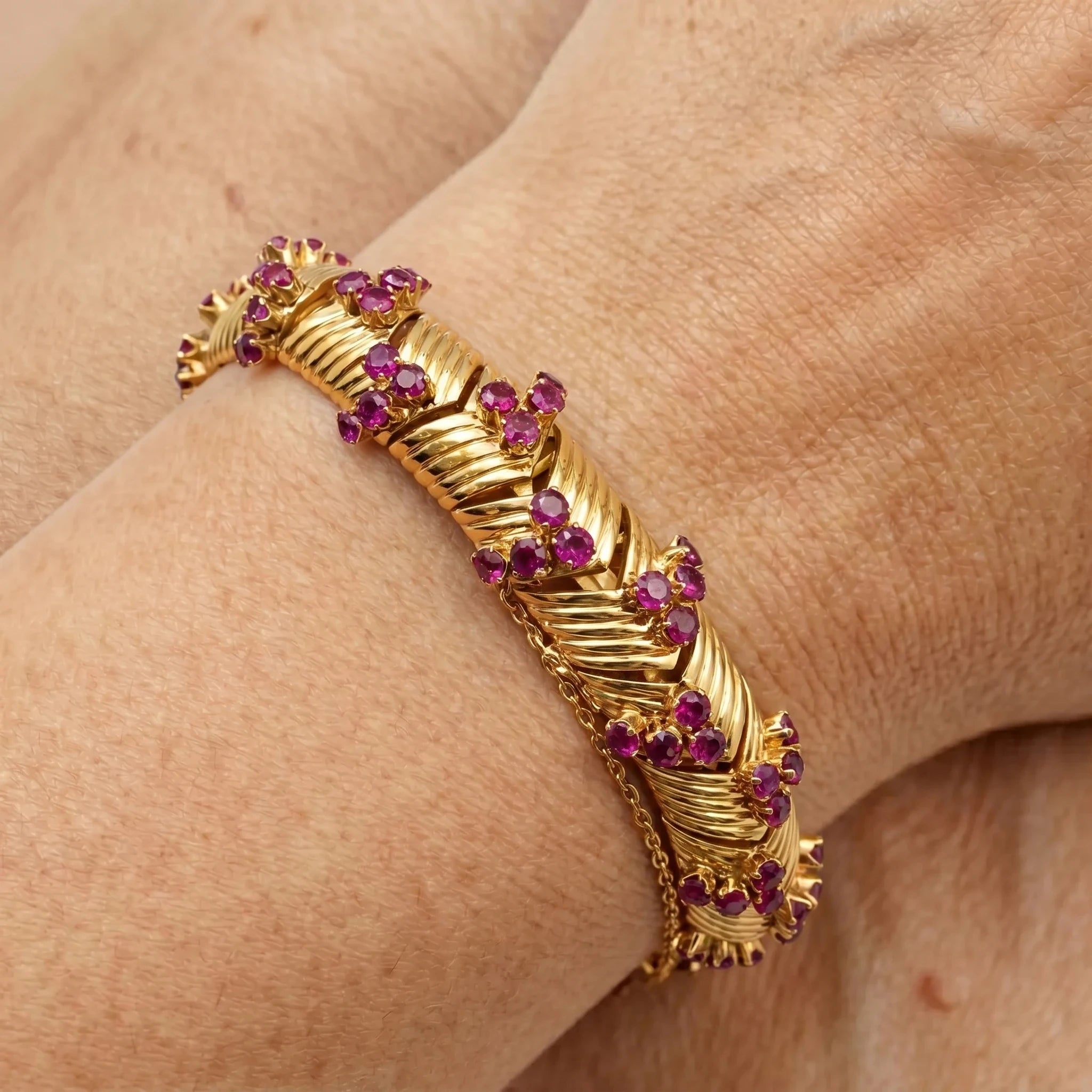 Bracelet Or jaune et Rubis