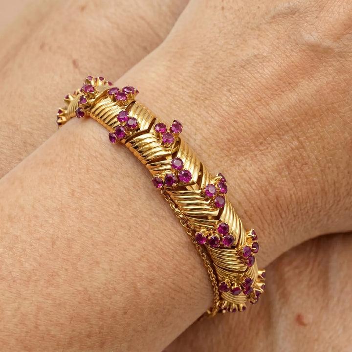 Bracelet Or jaune et Rubis