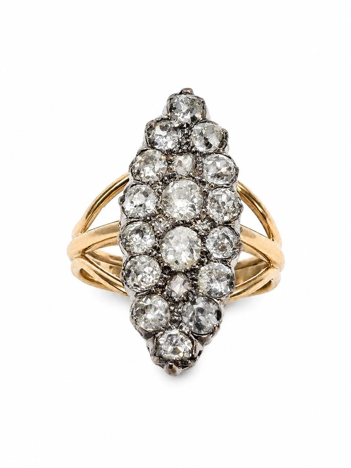 Bague or et Diamant pavage