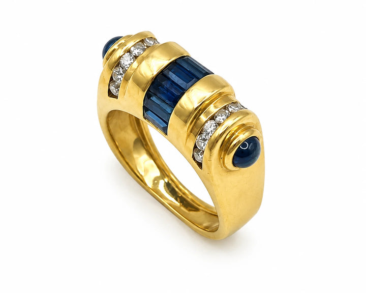 Bague or et Saphir