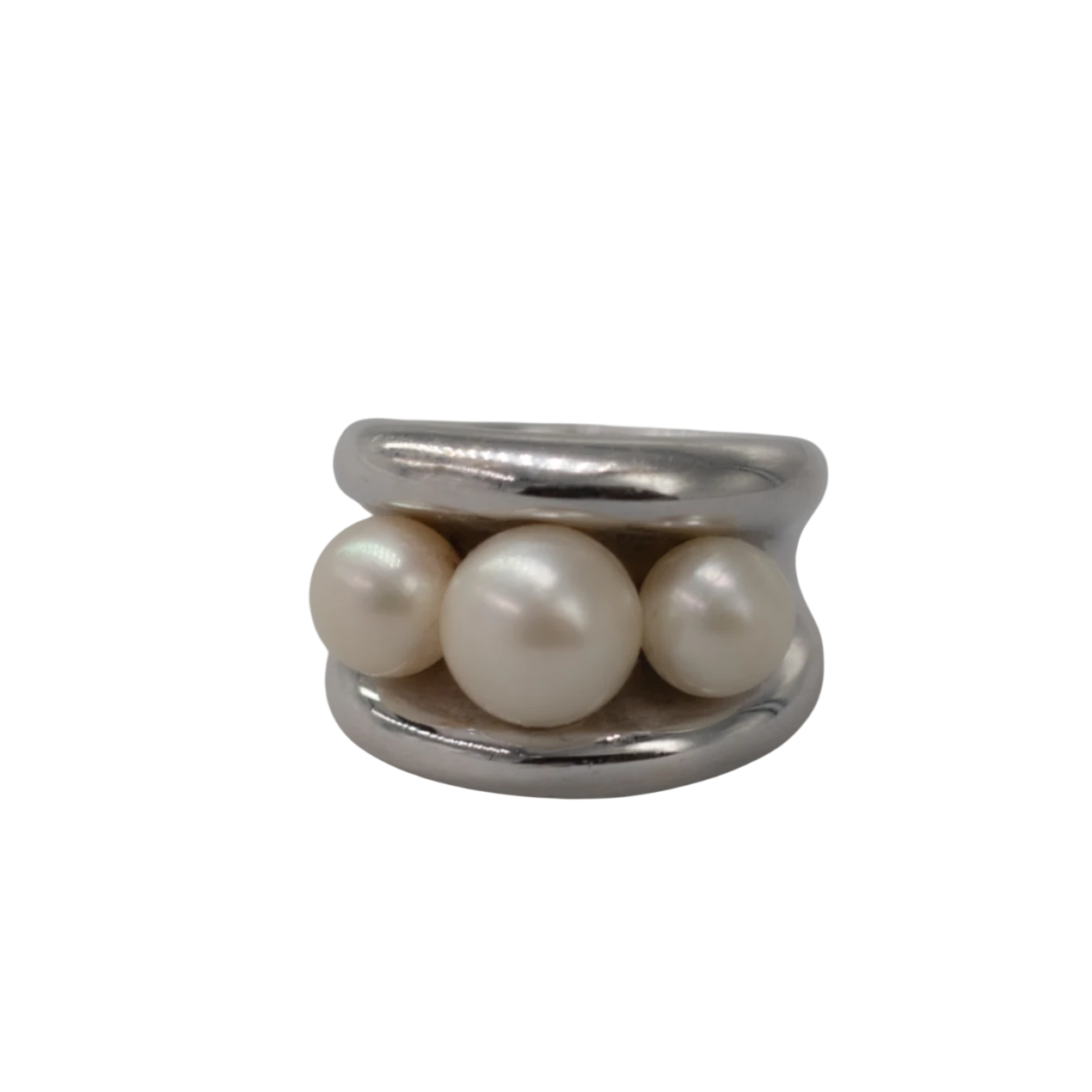Poiray Bague Fidji Or blanc et Perle de culture