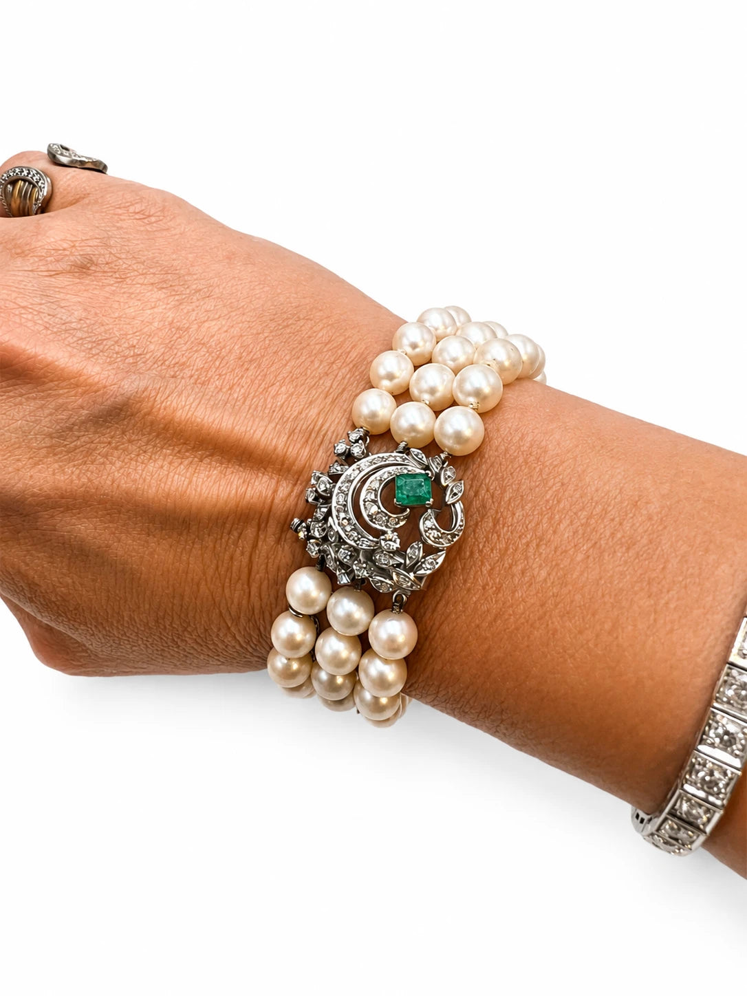 Bracelet Or blanc et Perle de culture