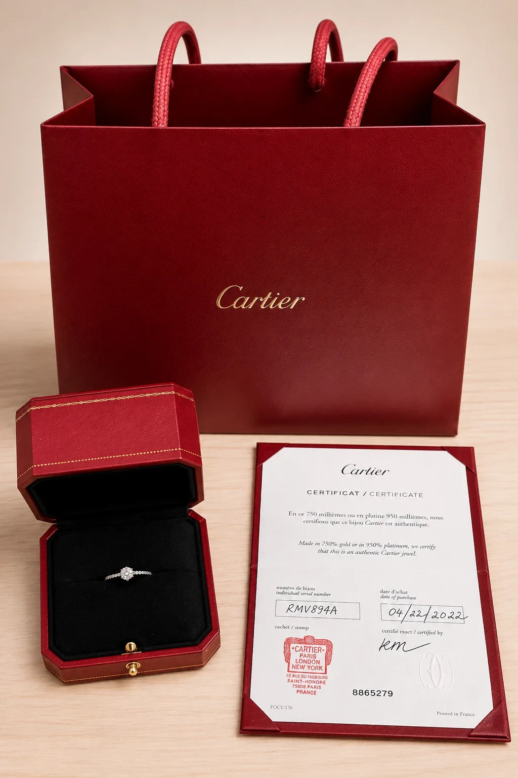 Cartier Bague platine et Diamants