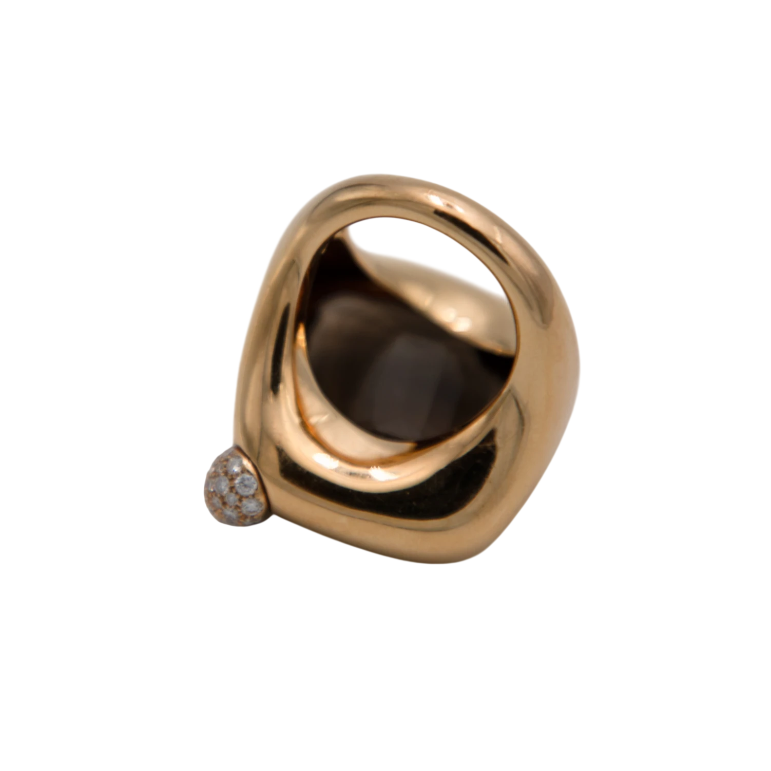 Pomellato Bague Ritratto Or jaune et Quartz fumé
