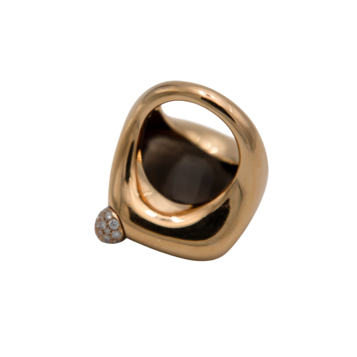Pomellato Bague Ritratto Or jaune et Quartz fumé