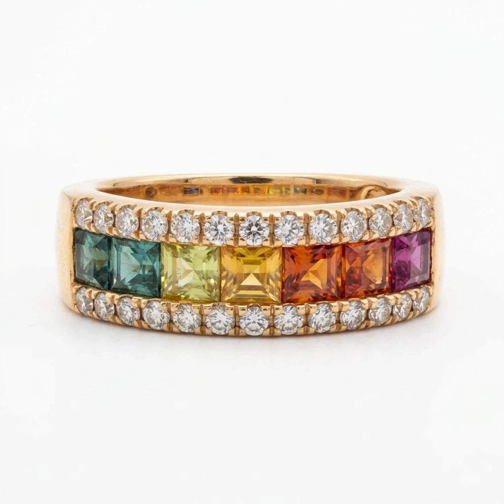 Vendome Bague or et Pavé de saphirs