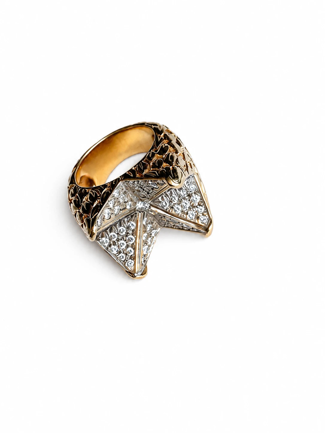 KMO Paris Bague or et Diamant pavage