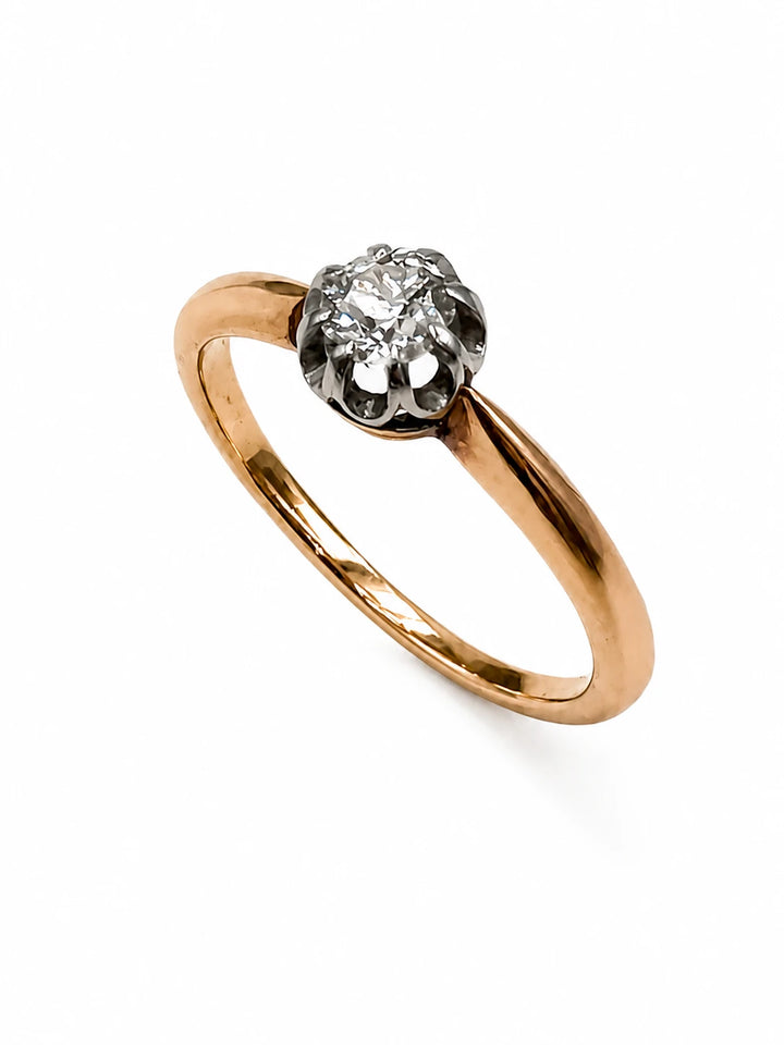 Bague solitaire Or jaune et Diamant