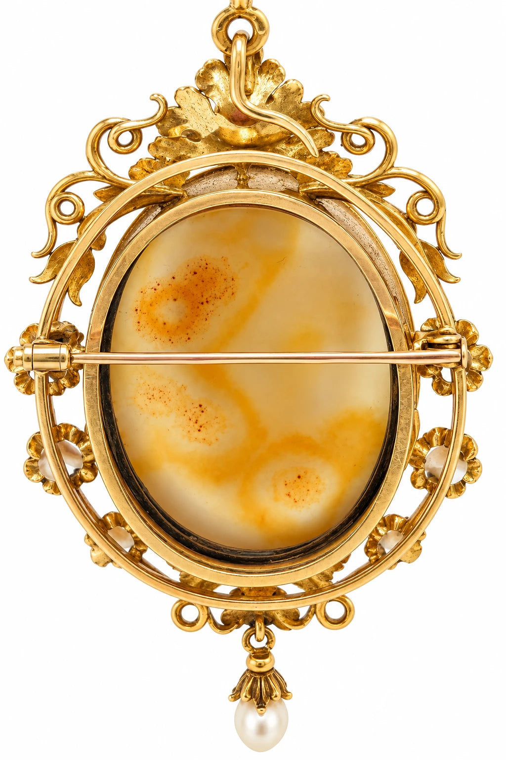 Pendentif or et Calcedoine