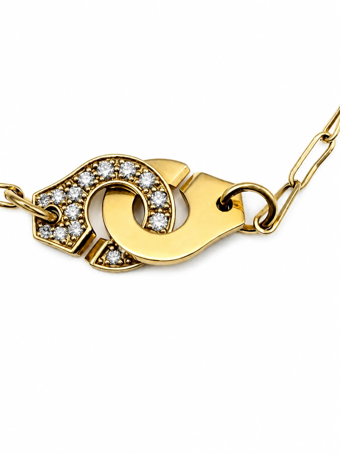 Dinh van Bracelet Menottes Or jaune et Diamant pavage
