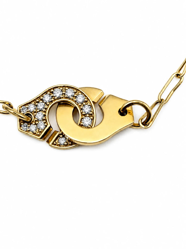 Dinh van Bracelet Menottes Or jaune et Diamant pavage